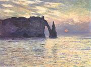 Claude Monet The Cliff,Etretat,Sunset oil painting reproduction